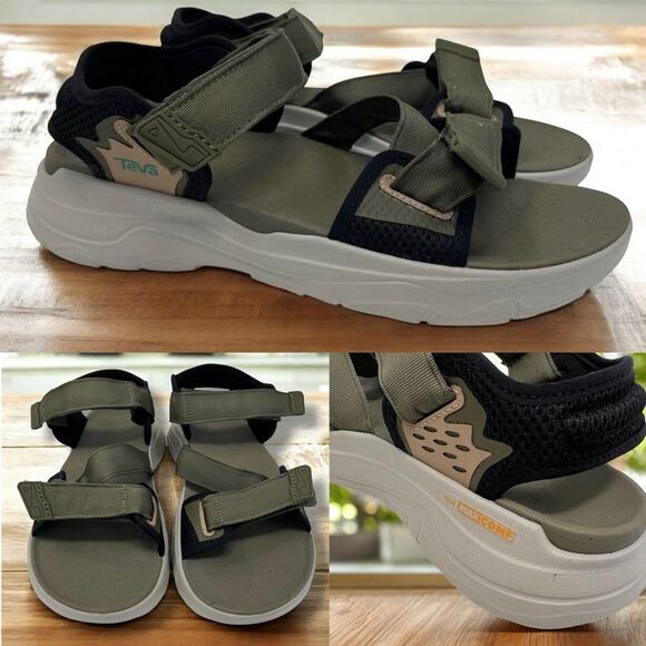 NEW TEVA Mens Zymic Sport Sandal dark olive/teal green Size 12 - Picture 1 of 13
